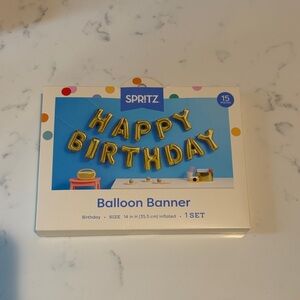 Spritz Gold Happy Birthday Balloon Set
